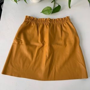 SOLD... ZARA Mustard Yellow Leather Skirt